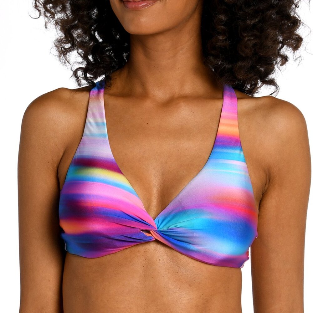 La Blanca Women's Bikini Tops Multi - Blue & Fuchsia Gradient Sunset Twist-Front